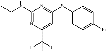 4-[(4-Bromophenyl)sulfanyl]-N-ethyl-6-(trifluoromethyl)-2-pyrimidinamine 结构式