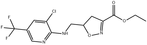 Ethyl 5-(([3-chloro-5-(trifluoromethyl)-2-pyridinyl]amino)methyl)-4,5-dihydro-3-isoxazolecarboxylate 结构式