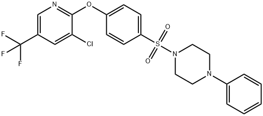 1-[(4-([3-Chloro-5-(trifluoromethyl)-2-pyridinyl]oxy)phenyl)sulfonyl]-4-phenylpiperazine 结构式