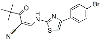 2-(2,2-DIMETHYLPROPANOYL)-3-((4-(4-BROMOPHENYL)(2,5-THIAZOLYL))AMINO)PROP-2-ENENITRILE 结构式