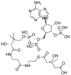 3-HYDROXY-3 METHYL[3-14C]GLUTARYL-COENZYME A 结构式
