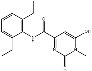 N-(2,6-DIETHYLPHENYL)-6-HYDROXY-1-METHYL-2-OXO-1,2-DIHYDRO-4-PYRIMIDINECARBOXAMIDE 结构式