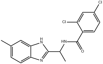 2,4-DICHLORO-N-[1-(5-METHYL-1H-1,3-BENZIMIDAZOL-2-YL)ETHYL]BENZENECARBOXAMIDE 结构式
