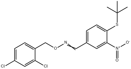 4-(TERT-BUTYLSULFANYL)-3-NITROBENZENECARBALDEHYDE O-(2,4-DICHLOROBENZYL)OXIME 结构式