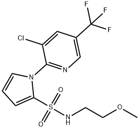 1-[3-CHLORO-5-(TRIFLUOROMETHYL)-2-PYRIDINYL]-N-(2-METHOXYETHYL)-1H-PYRROLE-2-SULFONAMIDE 结构式