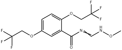 N-[(METHOXYIMINO)METHYL]-2,5-BIS(2,2,2-TRIFLUOROETHOXY)BENZENECARBOXAMIDE 结构式