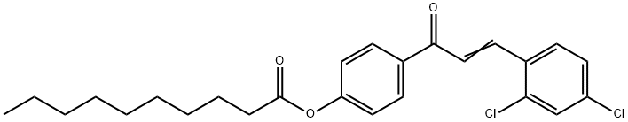 4-[3-(2,4-DICHLOROPHENYL)ACRYLOYL]PHENYL DECANOATE 结构式