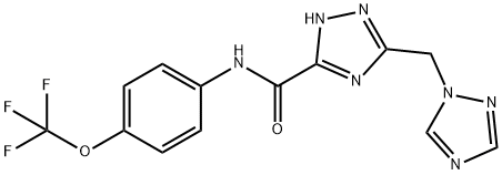 3-(1H-1,2,4-TRIAZOL-1-YLMETHYL)-N-[4-(TRIFLUOROMETHOXY)PHENYL]-1H-1,2,4-TRIAZOLE-5-CARBOXAMIDE 结构式