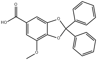 7-METHOXY-2,2-DIPHENYL-1,3-BENZODIOXOLE-5-CARBOXYLIC ACID 结构式