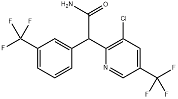 2-[3-CHLORO-5-(TRIFLUOROMETHYL)-2-PYRIDINYL]-2-[3-(TRIFLUOROMETHYL)PHENYL]ACETAMIDE 结构式