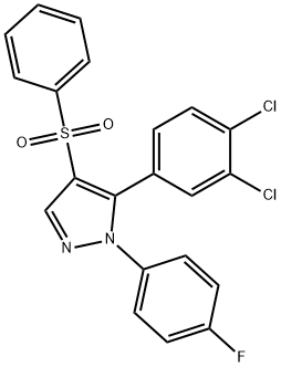 5-(3,4-DICHLOROPHENYL)-1-(4-FLUOROPHENYL)-1H-PYRAZOL-4-YL PHENYL SULFONE 结构式