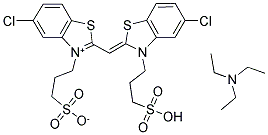 5-CHLORO-3-(3-SULFOPROPYL)-2-([5-CHLORO-3-(3-SULFOPROPYL)-2,3-DIHYDRO-BENZOTHIAZOL-2-YLIDENE]METHYL)BENZOTHIAZOLIUM INNER SALT TRIETHYLAMMONIUM SALT 结构式