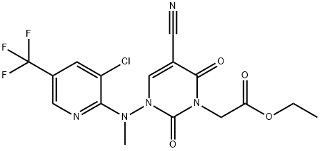 Ethyl 2-[3-[[3-chloro-5-(trifluoromethyl)-2-pyridinyl](methyl)amino]-5-cyano-2,6-dioxo-3,6-dihydro-1(2H)-pyrimidinyl]acetate 结构式