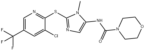 N-(2-([3-CHLORO-5-(TRIFLUOROMETHYL)-2-PYRIDINYL]SULFANYL)-1-METHYL-1H-IMIDAZOL-5-YL)-4-MORPHOLINECARBOXAMIDE 结构式