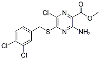 METHYL 3-AMINO-6-CHLORO-5-[(3,4-DICHLOROBENZYL)THIO]PYRAZINE-2-CARBOXYLATE 结构式