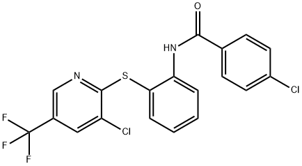 4-CHLORO-N-(2-([3-CHLORO-5-(TRIFLUOROMETHYL)-2-PYRIDINYL]SULFANYL)PHENYL)BENZENECARBOXAMIDE 结构式