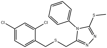 2,4-DICHLOROBENZYL [5-(METHYLSULFANYL)-4-PHENYL-4H-1,2,4-TRIAZOL-3-YL]METHYL SULFIDE 结构式