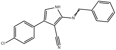 4-(4-CHLOROPHENYL)-2-[(PHENYLMETHYLENE)AMINO]-1H-PYRROLE-3-CARBONITRILE 结构式