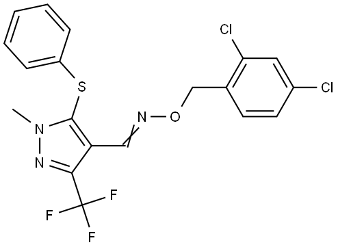 1-Methyl-5-(phenylsulfanyl)-3-(trifluoromethyl)-1H-pyrazole-4-carbaldehyde O-(2,4-dichlorobenzyl)oxime 结构式