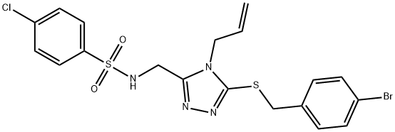N-((4-ALLYL-5-[(4-BROMOBENZYL)SULFANYL]-4H-1,2,4-TRIAZOL-3-YL)METHYL)-4-CHLOROBENZENESULFONAMIDE 结构式