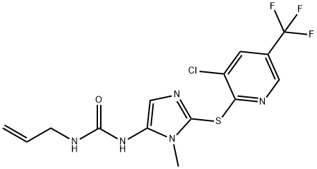 N-ALLYL-N'-(2-([3-CHLORO-5-(TRIFLUOROMETHYL)-2-PYRIDINYL]SULFANYL)-1-METHYL-1H-IMIDAZOL-5-YL)UREA 结构式