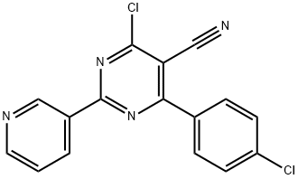 4-CHLORO-6-(4-CHLOROPHENYL)-2-(3-PYRIDINYL)-5-PYRIMIDINECARBONITRILE