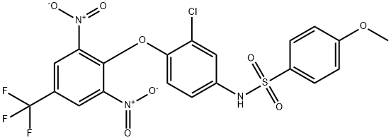 N-(3-CHLORO-4-[2,6-DINITRO-4-(TRIFLUOROMETHYL)PHENOXY]PHENYL)-4-METHOXYBENZENESULFONAMIDE 结构式