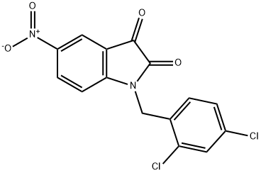 1-(2,4-DICHLOROBENZYL)-5-NITRO-1H-INDOLE-2,3-DIONE 结构式