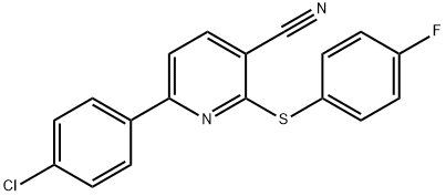 6-(4-Chlorophenyl)-2-[(4-fluorophenyl)sulfanyl]nicotinonitrile 结构式