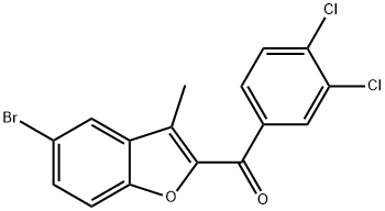 (5-Bromo-3-methyl-1-benzofuran-2-yl)(3,4-dichlorophenyl)methanone 结构式