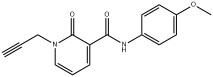 N-(4-甲氧基苯基)-2-氧代-1-(丙-2-炔-1-基)-1,2-二氢吡啶-3-甲酰胺 结构式