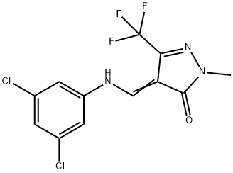 4-[(3,5-DICHLOROANILINO)METHYLENE]-2-METHYL-5-(TRIFLUOROMETHYL)-2,4-DIHYDRO-3H-PYRAZOL-3-ONE 结构式