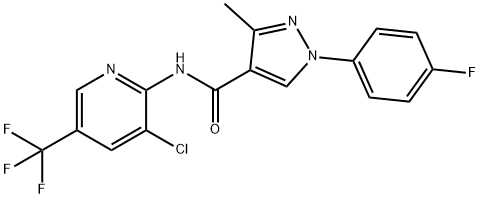 N-[3-CHLORO-5-(TRIFLUOROMETHYL)-2-PYRIDINYL]-1-(4-FLUOROPHENYL)-3-METHYL-1H-PYRAZOLE-4-CARBOXAMIDE 结构式