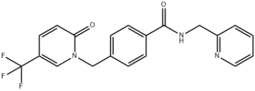 4-([2-OXO-5-(TRIFLUOROMETHYL)-1(2H)-PYRIDINYL]METHYL)-N-(2-PYRIDINYLMETHYL)BENZENECARBOXAMIDE 结构式