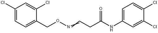 3-([(2,4-DICHLOROBENZYL)OXY]IMINO)-N-(3,4-DICHLOROPHENYL)PROPANAMIDE 结构式