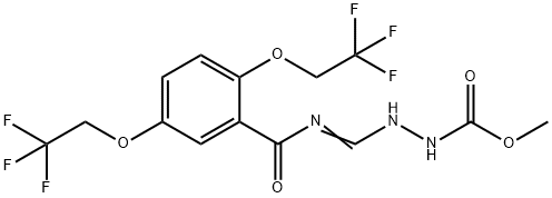 Methyl 2-(([2,5-bis(2,2,2-trifluoroethoxy)benzoyl]amino)methylene)-1-hydrazinecarboxylate 结构式