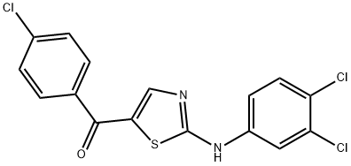 (4-CHLOROPHENYL)[2-(3,4-DICHLOROANILINO)-1,3-THIAZOL-5-YL]METHANONE 结构式