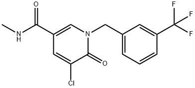 5-CHLORO-N-METHYL-6-OXO-1-[3-(TRIFLUOROMETHYL)BENZYL]-1,6-DIHYDRO-3-PYRIDINECARBOXAMIDE 结构式