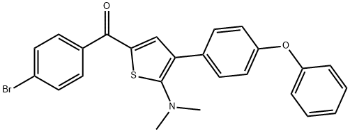 (4-BROMOPHENYL)[5-(DIMETHYLAMINO)-4-(4-PHENOXYPHENYL)-2-THIENYL]METHANONE 结构式