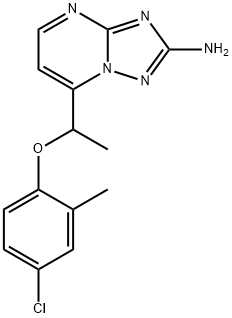 7-[1-(4-CHLORO-2-METHYLPHENOXY)ETHYL][1,2,4]TRIAZOLO[1,5-A]PYRIMIDIN-2-AMINE 结构式