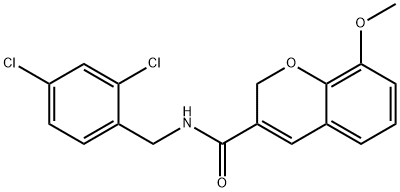 N-(2,4-DICHLOROBENZYL)-8-METHOXY-2H-CHROMENE-3-CARBOXAMIDE 结构式