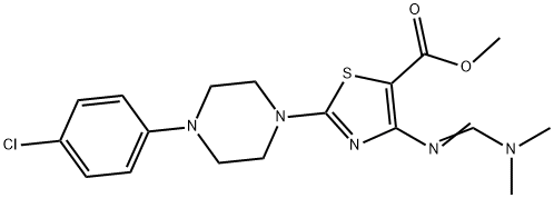 METHYL 2-[4-(4-CHLOROPHENYL)PIPERAZINO]-4-([(DIMETHYLAMINO)METHYLENE]AMINO)-1,3-THIAZOLE-5-CARBOXYLATE 结构式