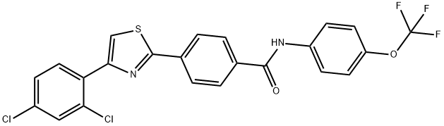 4-[4-(2,4-DICHLOROPHENYL)-1,3-THIAZOL-2-YL]-N-[4-(TRIFLUOROMETHOXY)PHENYL]BENZENECARBOXAMIDE 结构式