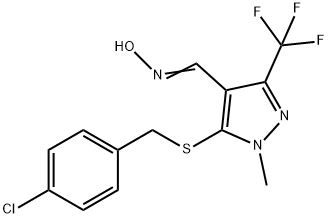 5-[(4-CHLOROBENZYL)SULFANYL]-1-METHYL-3-(TRIFLUOROMETHYL)-1H-PYRAZOLE-4-CARBALDEHYDE OXIME 结构式