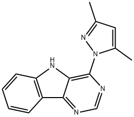 4-(3,5-Dimethyl-1H-pyrazol-1-yl)-5H-pyrimido[5,4-b]indole 结构式