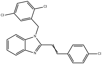 2-(4-CHLOROSTYRYL)-1-(2,5-DICHLOROBENZYL)-1H-1,3-BENZIMIDAZOLE 结构式