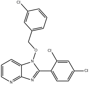 1-[(3-CHLOROBENZYL)OXY]-2-(2,4-DICHLOROPHENYL)-1H-IMIDAZO[4,5-B]PYRIDINE 结构式