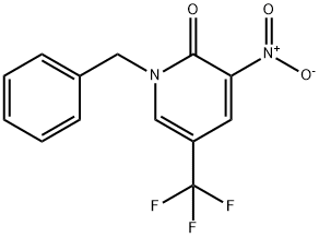 1-BENZYL-3-NITRO-5-(TRIFLUOROMETHYL)-2(1H)-PYRIDINONE 结构式