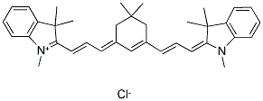 2-(3-(5,5-Dimethyl-3-(3-(1,3,3-trimethyl-1H-2(3H)-indolidene)-1-propenyl)-2- cyclohexene-1-ylidene)-1-propenyl)-1,3,3-trimethyl-3H-indolium chloride 结构式