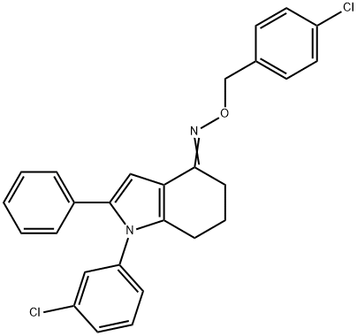 1-(3-CHLOROPHENYL)-2-PHENYL-1,5,6,7-TETRAHYDRO-4H-INDOL-4-ONE O-(4-CHLOROBENZYL)OXIME 结构式